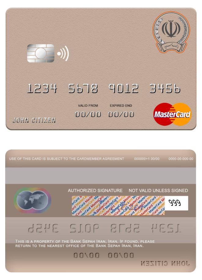 Iran Bank Sepah Iran mastercard